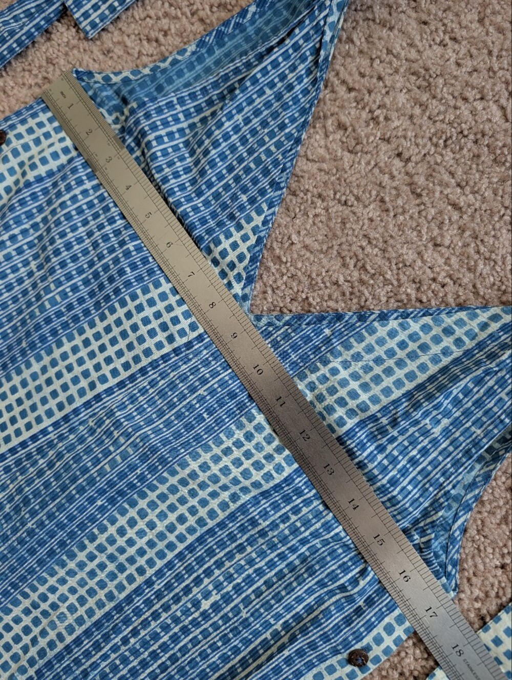 Anthropologie Kopal Womens Blue Checker Tie-Shoulder Wide Leg Jumpsuit Size XS - Picture 10 of 15
